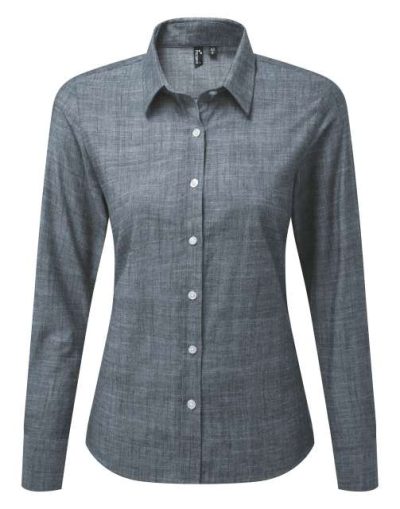 Women's Cotton Slub Chambray Long Sleeve Shirt