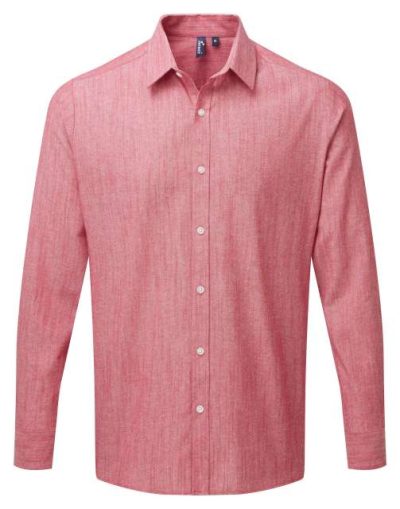 Men's Cotton Slub Chambray Long Sleeve Shirt