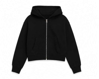 Womens Crop Zip Hoodie