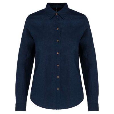 Ladies' Long Sleeve Linen And Cotton Shirt