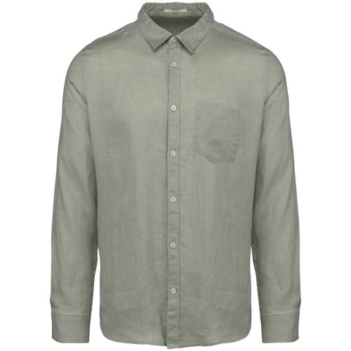 Leinen-Hemd für Herren NS504 – Spasso in Almond Green
