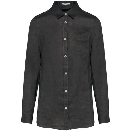 Leinen-Bluse für Damen NS505 – Spasso in Anthracite Grey
