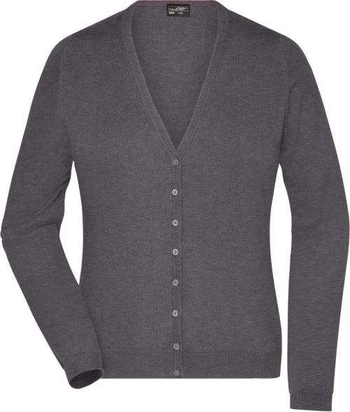 Damen V-Ausschnitt Strickjacke JN 660 – Daiber in Anthracite Melange