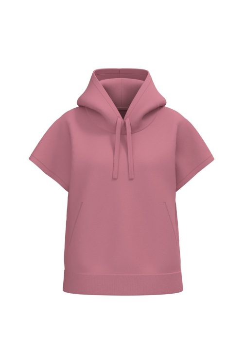 Damen-Sweatshirt mit Kapuze, ärmellos und weit aus French Terry NS446 – Native Spirit in Antique Rose