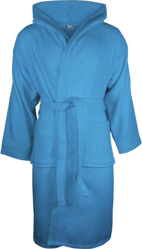 Kapuzen Bademantel Velour Bathrobe – The One Towelling in Aqua