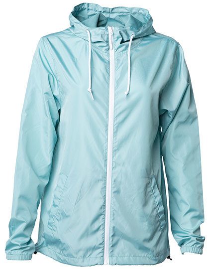 Unisex Lightweight Windbreaker Jacket – Independent in Aqua/Aqua/White