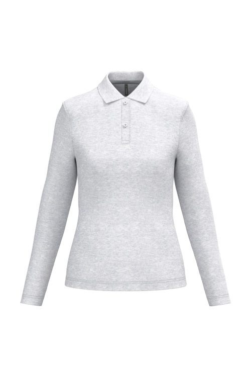 Damen Piqué Polo langarm K 244 – Kariban in Ash Heather