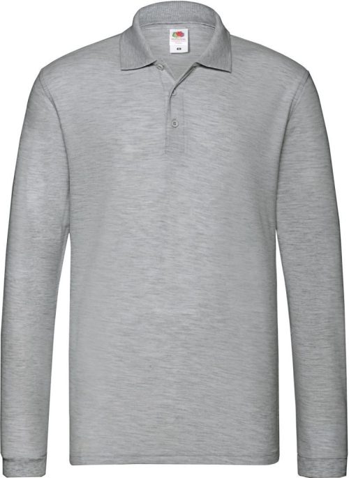 Piqué Polo langarm Premium Polo LSL – Fruit of the Loom in Athletic Heather