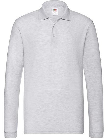 Premium Long Sleeve Polo – Fruit of the Loom in Athletic Heather