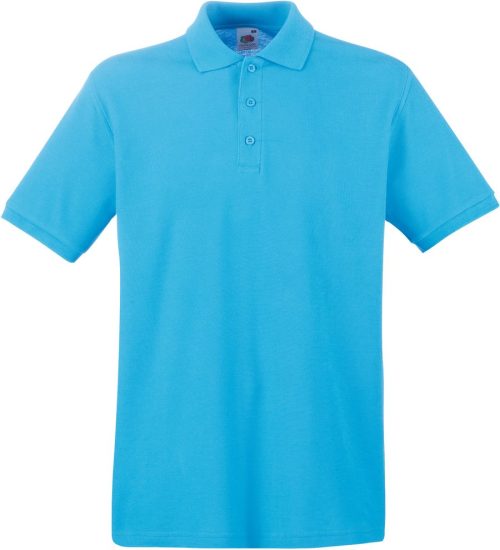 Premium Polo – Fruit of the Loom in Azur Blue