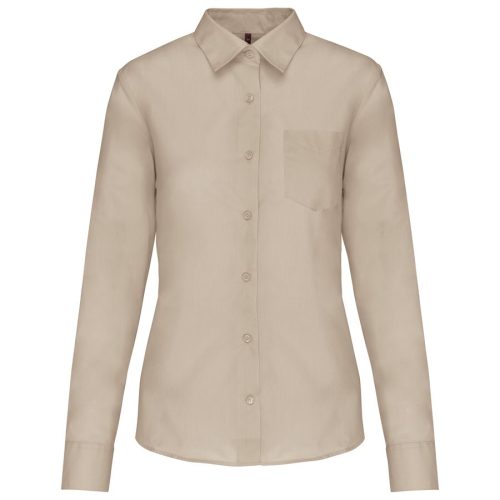 Popeline Bluse "Jessica" langarm K 549 – Kariban in Beige