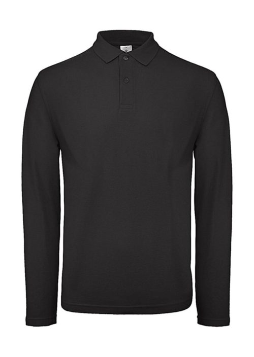 ID.001 Men's long-sleeved polo shirt PUI12 – B&C in Black