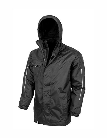 3-in-1 Transit Jacket With Printable Softshell Inner – Result Core in Black