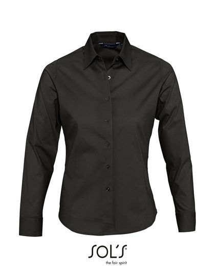 Women´s Long Sleeved Stretch Shirt Eden – SOL´S in Black
