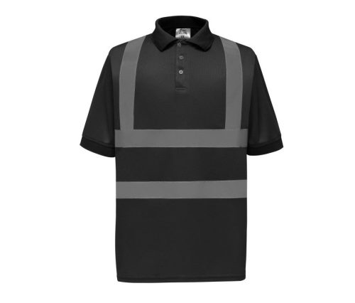 Two Band & Brace Hi-Vis Polo Shirt – YOKO in Black