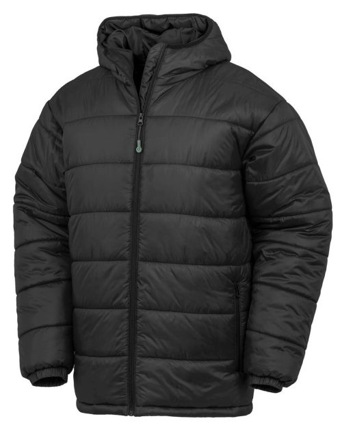 Recycled Hooded Padded Parka – Result Recycled in Black