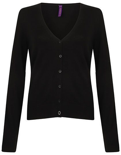 Ladies´ Lightweight V-Neck Short Cardigan – Henbury in Black