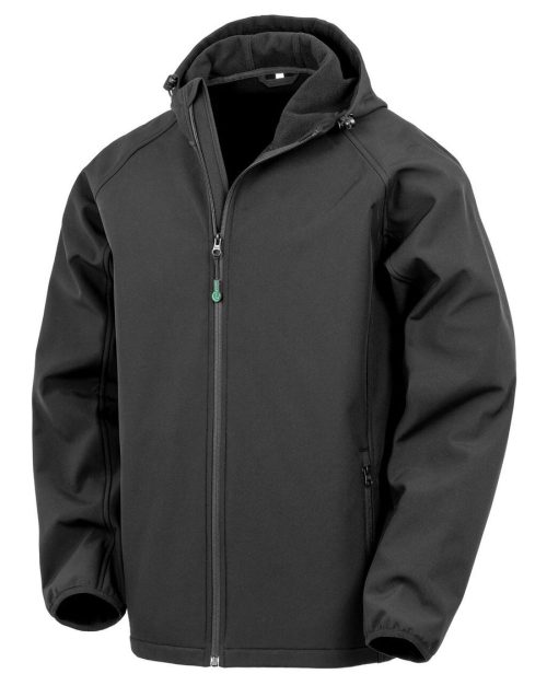 Men´s Recycled 3-Layer Printable Hooded Softshell Jacket – Result Recycled in Black