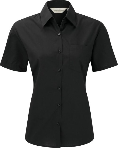Ladies' Ss Polycotton Popelinehemd R-935F-0 – Russell in Black