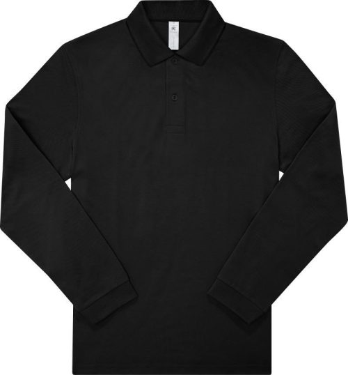 Piqué Polo langarm My Polo 180 LSL – B&C in Black