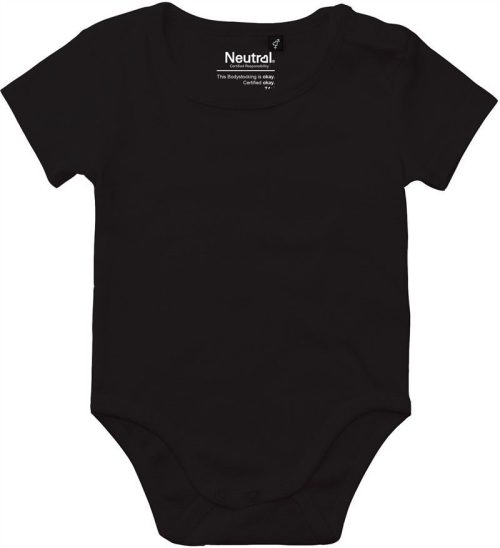 Baby Body kurzarm O 11030 – Neutral in Black