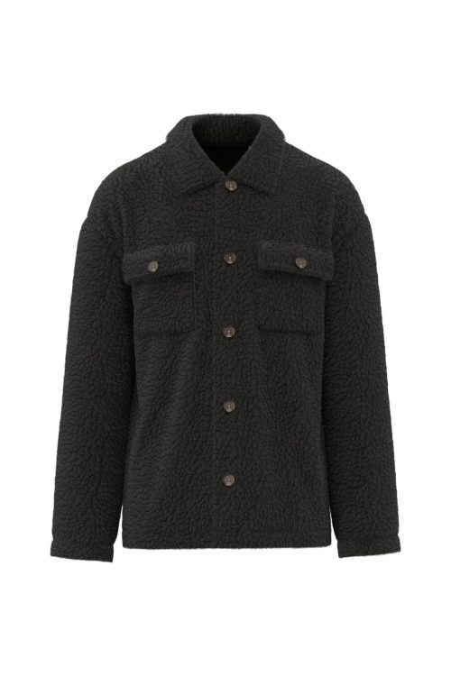 Unisex-Überhemd aus Sherpa mit überschnittenen Schultern SP508 – Spasso in Black