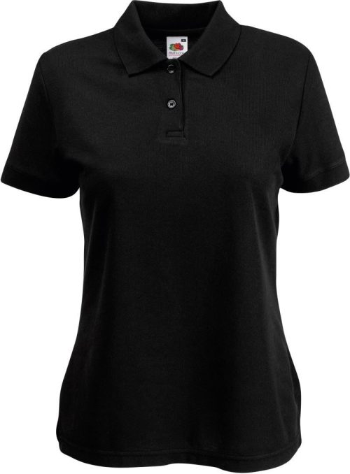 Damen Piqué Polo Lady-Fit 65/35 Polo – Fruit of the Loom in Black