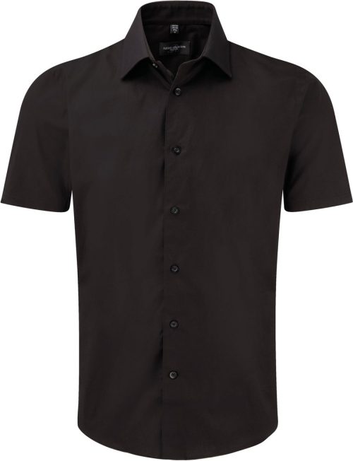 Men's Short Sleeve Easy Care Fitted Shirt R-947M-0 – Russell in Black