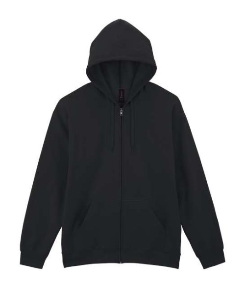 Softstyle™ Midweight Fleece Adult Full Zip Hooded Sweatshirt – Gildan in Black