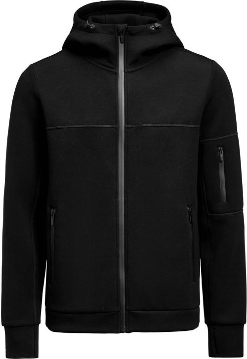 Herren Kapuzen Stretch Fleece Jacke Montana Midlayer – James Harvest in Black