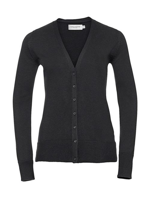 Ladies' V-Neck Knitted Cardigan 0R715F0 – Russell Collection in Black