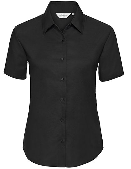 Ladies' Short Sleeve Tailored Oxford Shirt – Russell Athletic Collection in Black