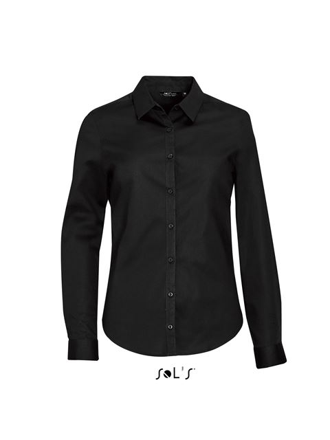 Sol's Blake Women - Long Sleeve Stretch Shirt – SOL'S in Black