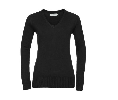 Ladies' V-Neck Knitted Pullover 0R710F0 – Russell Athletic Collection in Black