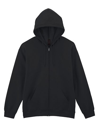 Softstyle® Midweight Fleece Adult Full Zip Hooded Sweatshirt – Gildan in Black