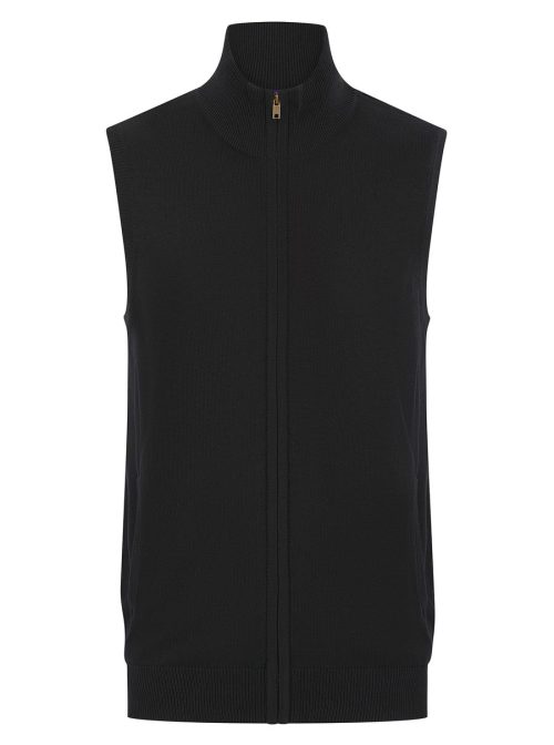 Pullover ohne Ärmel mit Reißverschluss für Herren H711 – Henbury in Black