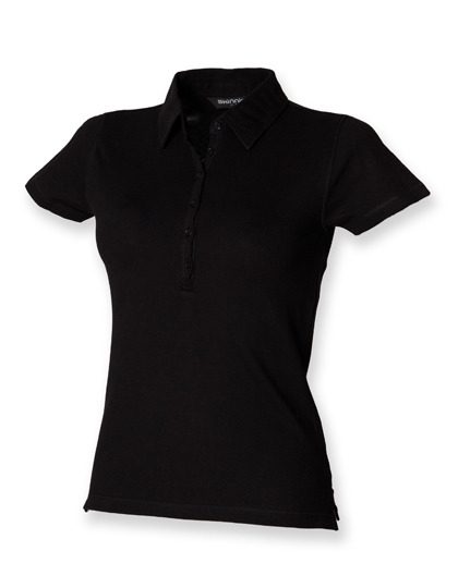 Women´s Short Sleeved Stretch Polo – SF Clothing in Black