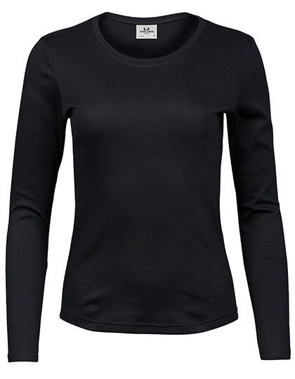 Women´s Long Sleeve Interlock Tee – Tee Jays in Black