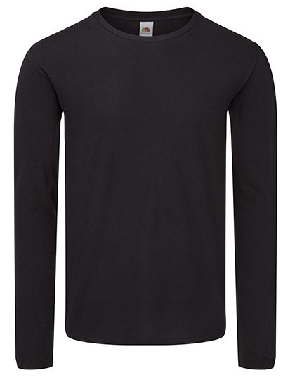 Iconic 150 Long Sleeve T – Fruit of the Loom in Black