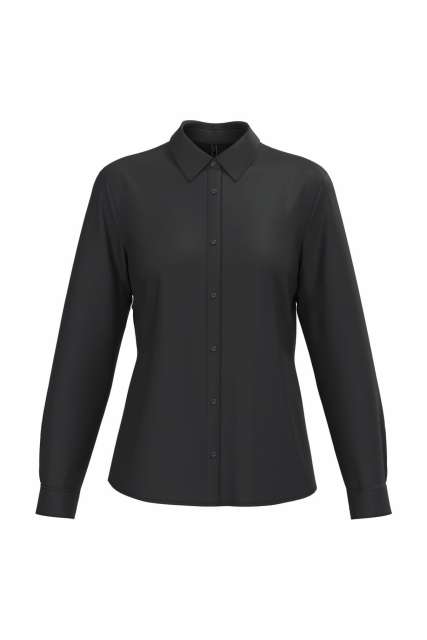 Ladies' Poplin Easy Care Polycotton Shirt – Kariban in Black