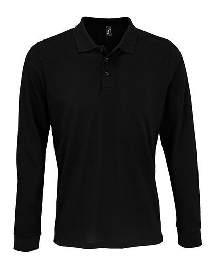 Unisex Long Sleeve Polycotton Polo Shirt – SOL´S in Black