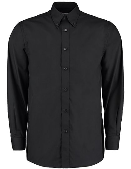 Men´s Classic Fit Workforce Shirt Long Sleeve – Kustom Kit in Black