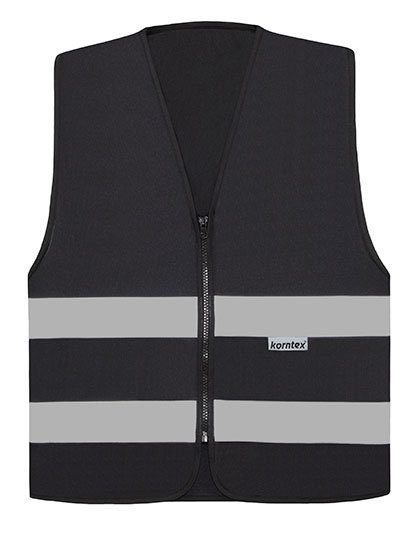 Hi-Vis Safety Vest Cologne With Front Zipper – Korntex in Black