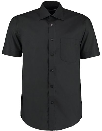 Men´s Classic Fit Business Shirt Short Sleeve – Kustom Kit in Black