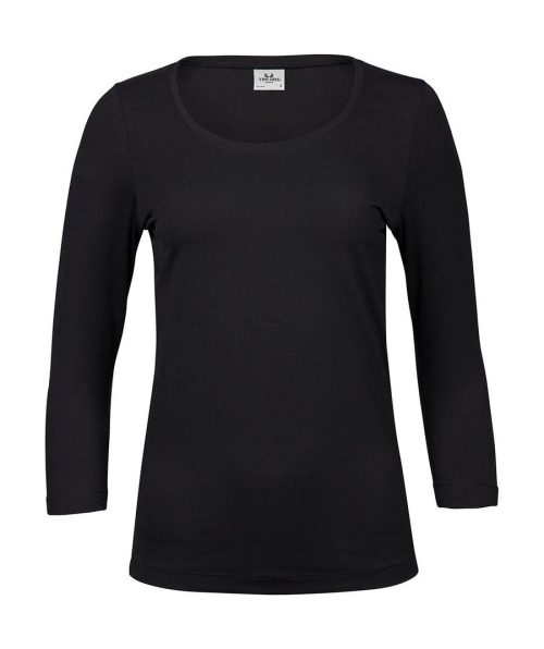 Women´s Stretch 3/4 Sleeve Tee – Tee Jays in Black