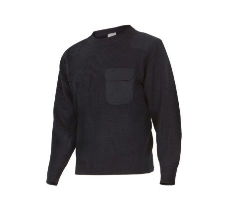 Crew Neck Chunky-Knit Jumper 100 – Velilla in Black