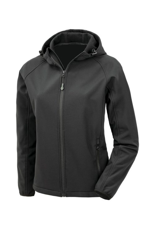 Recycelte 3-Lagen-Softshelljacke für Damen mit Kapuze R911F – Result in Black