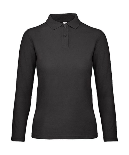 ID.001 Ladies' long-sleeved polo shirt PWI13 – B&C in Black