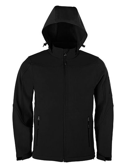 Men´s Hooded Soft-Shell Jacket – HRM in Black