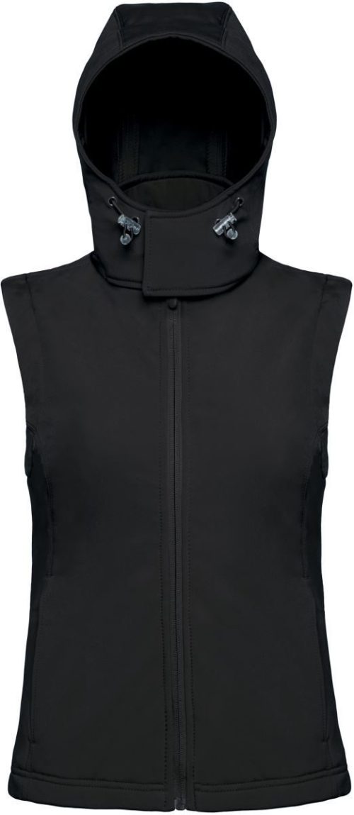 Damen 3-Lagen Softshell Gilet Hooded Softshell Gilet /women – B&C in Black